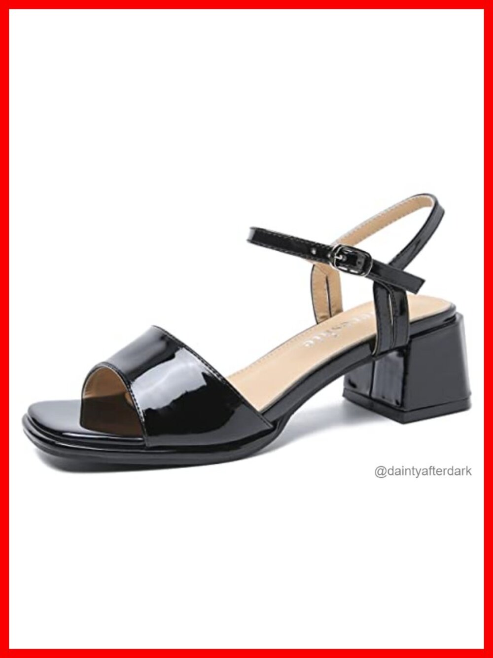 Women's Square Toe Ankle Strap Chunky Heel Sandals 2 Inch Block Heels Slingback